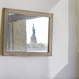 Statue of Liberty reflection in mirror ©karenfoleyphotography / edited