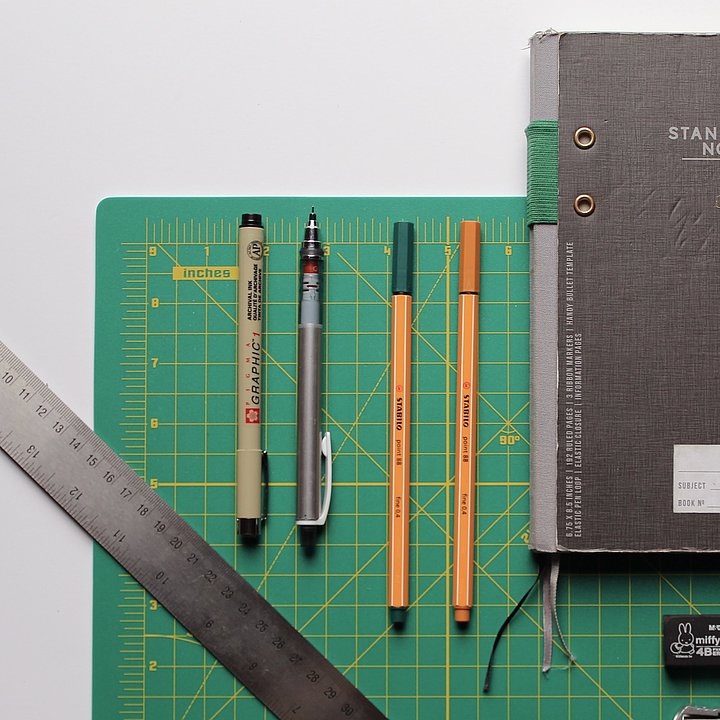 Notebook, pens, rules and other writing utensils on a table ©Savannah Wakefield / unsplash.com