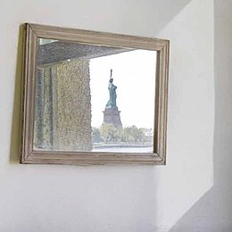 Statue of Liberty Reflection in Mirror ©karenfoleyphotography / edited